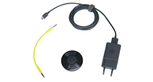 Chromecast Audio avec ses câbles
