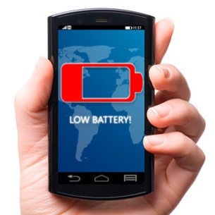 Téléphone mobile avec batterie faible